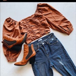 Vestique Orange Crop Top